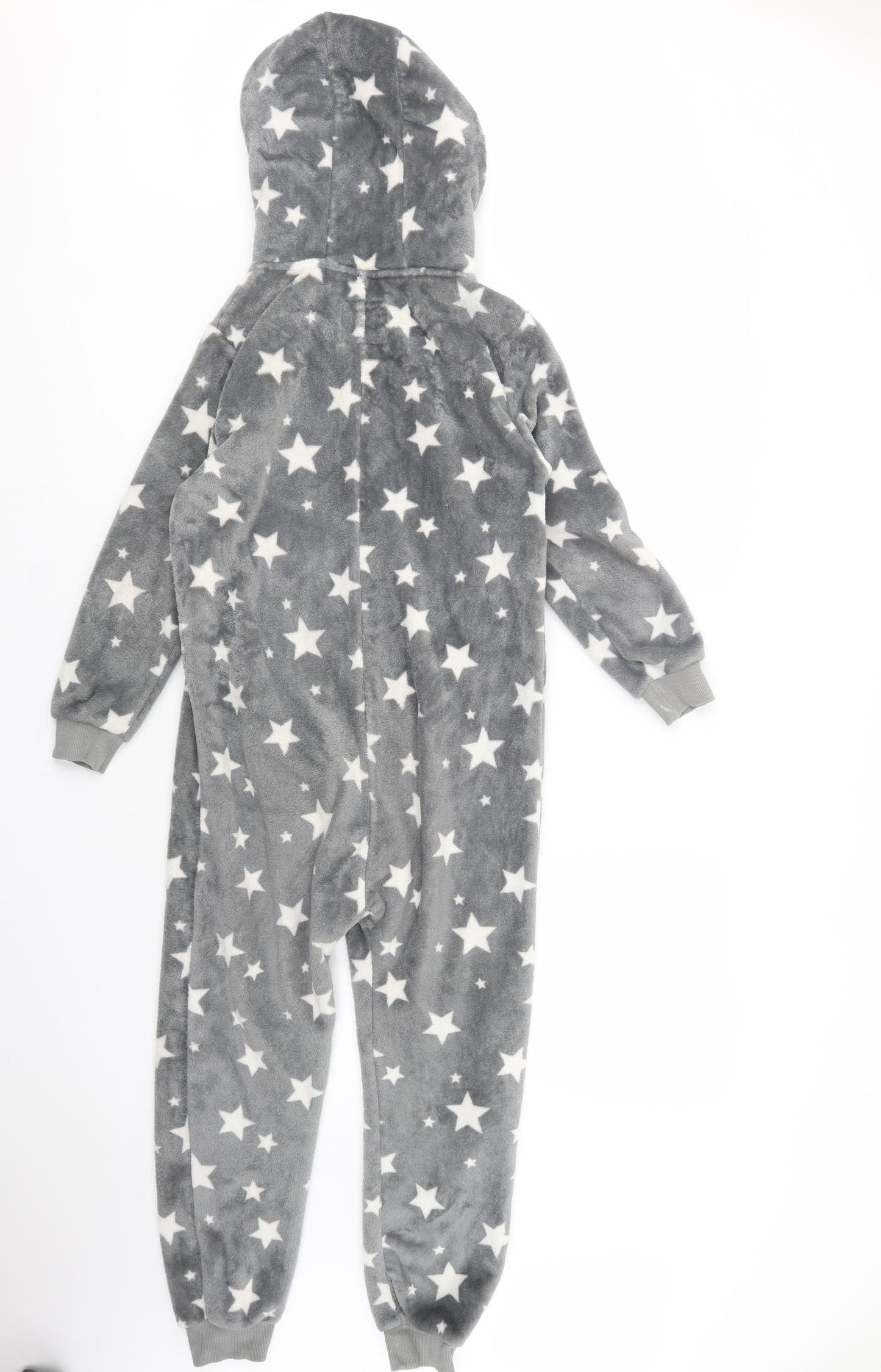 NEXT Girls Grey Geometric Polyester  Bodysuit Size 10 Years  Zip - Star Print Onesie