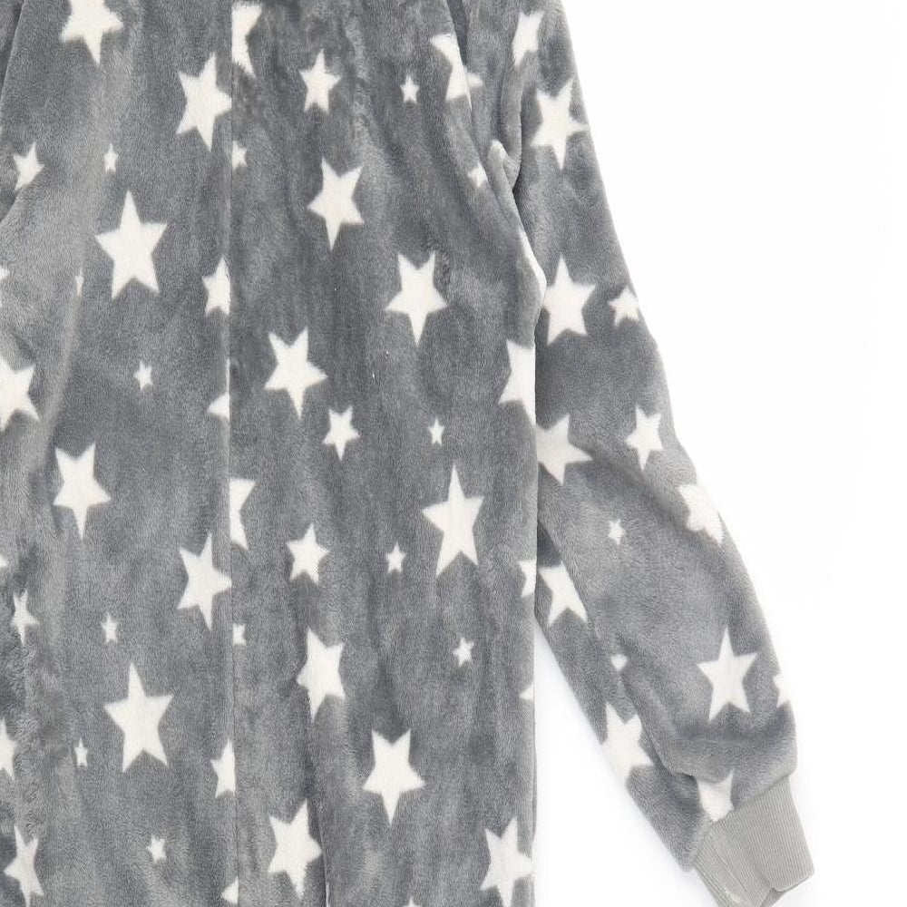 NEXT Girls Grey Geometric Polyester  Bodysuit Size 10 Years  Zip - Star Print Onesie