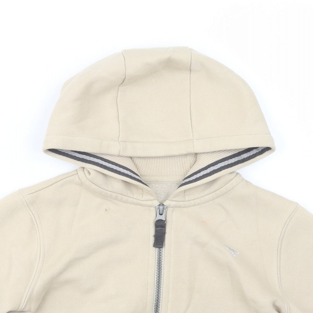 NEXT Boys Beige  Cotton Full Zip Hoodie Size 2-3 Years  Zip