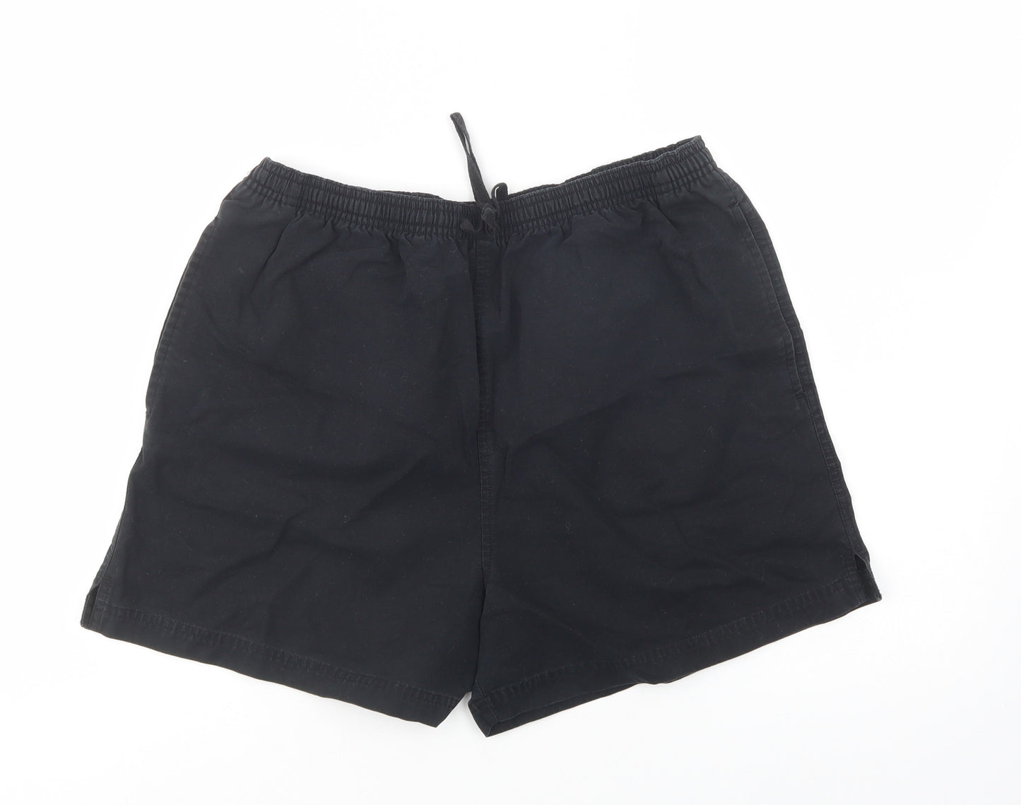 F&F Womens Black  Cotton Chino Shorts Size 14 L4 in Regular Drawstring