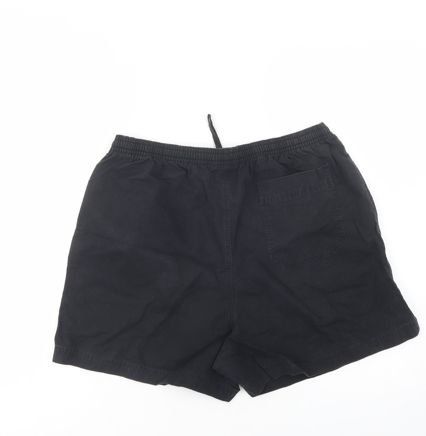 F&F Womens Black  Cotton Chino Shorts Size 14 L4 in Regular Drawstring