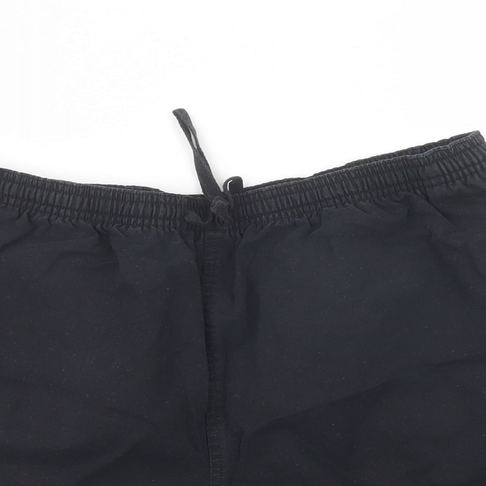 F&F Womens Black  Cotton Chino Shorts Size 14 L4 in Regular Drawstring