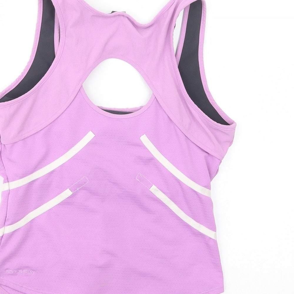 Nike Womens Purple  Polyester Pullover Tank Size S Scoop Neck Pullover