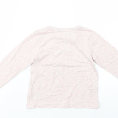 NEXT Girls Pink  Cotton Pullover T-Shirt Size 2-3 Years Crew Neck Pullover - Girl