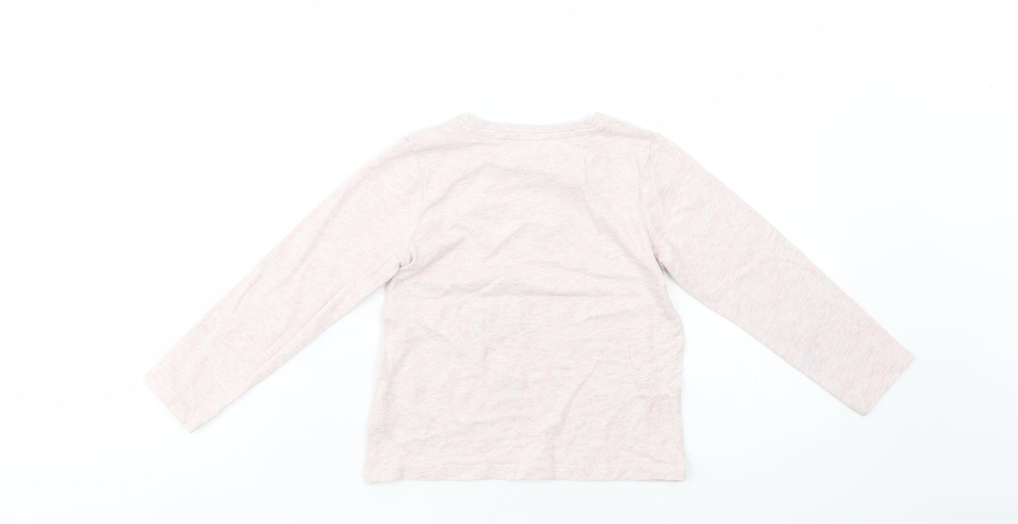 NEXT Girls Pink  Cotton Pullover T-Shirt Size 2-3 Years Crew Neck Pullover - Girl