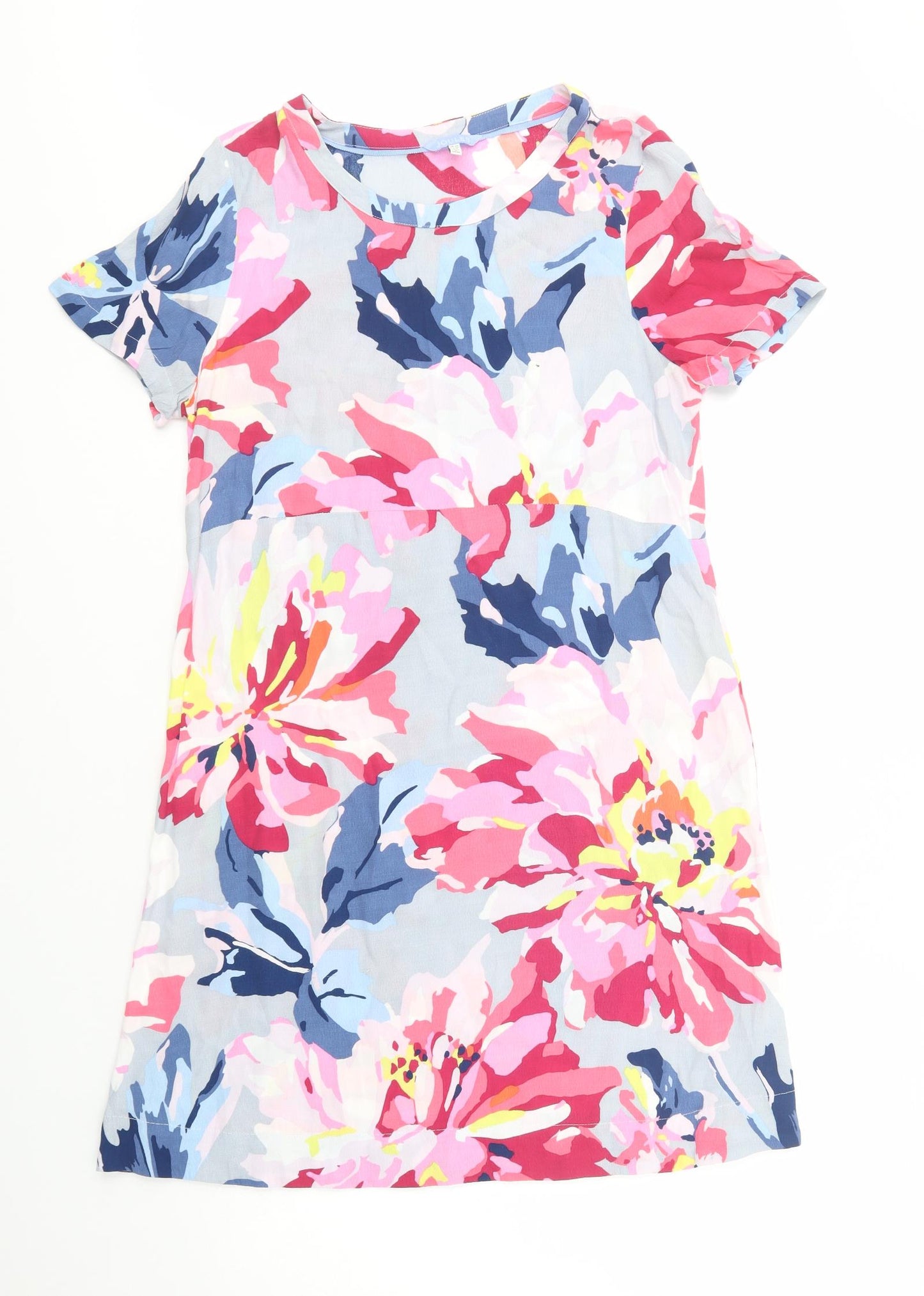 Joules Womens Multicoloured Floral Viscose Shift  Size 12  Crew Neck Pullover
