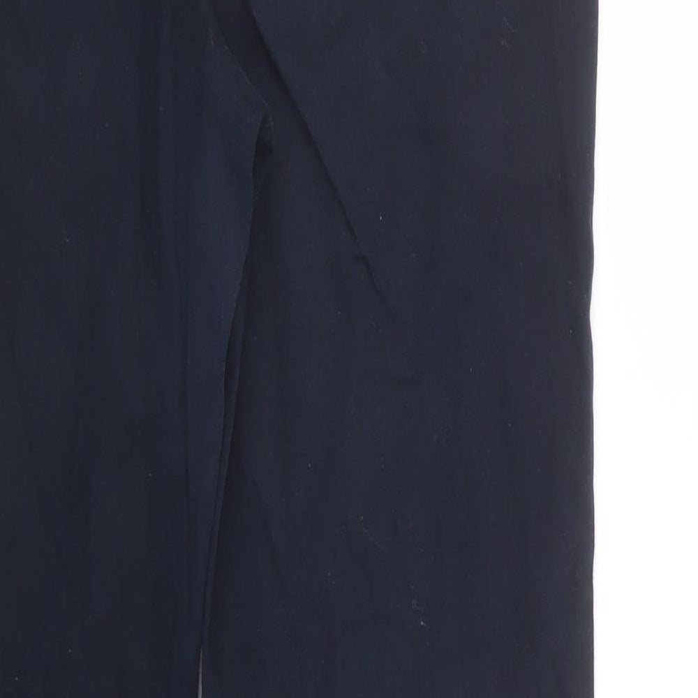 Wallis Womens Blue  Cotton Chino Trousers Size 12 L28 in Regular Button