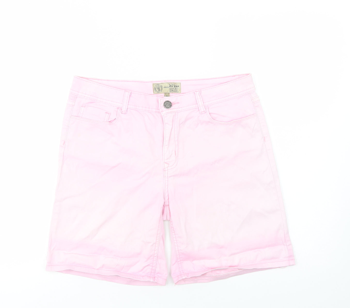 Fat Face Womens Pink  Cotton Chino Shorts Size 12 L7 in Regular Button