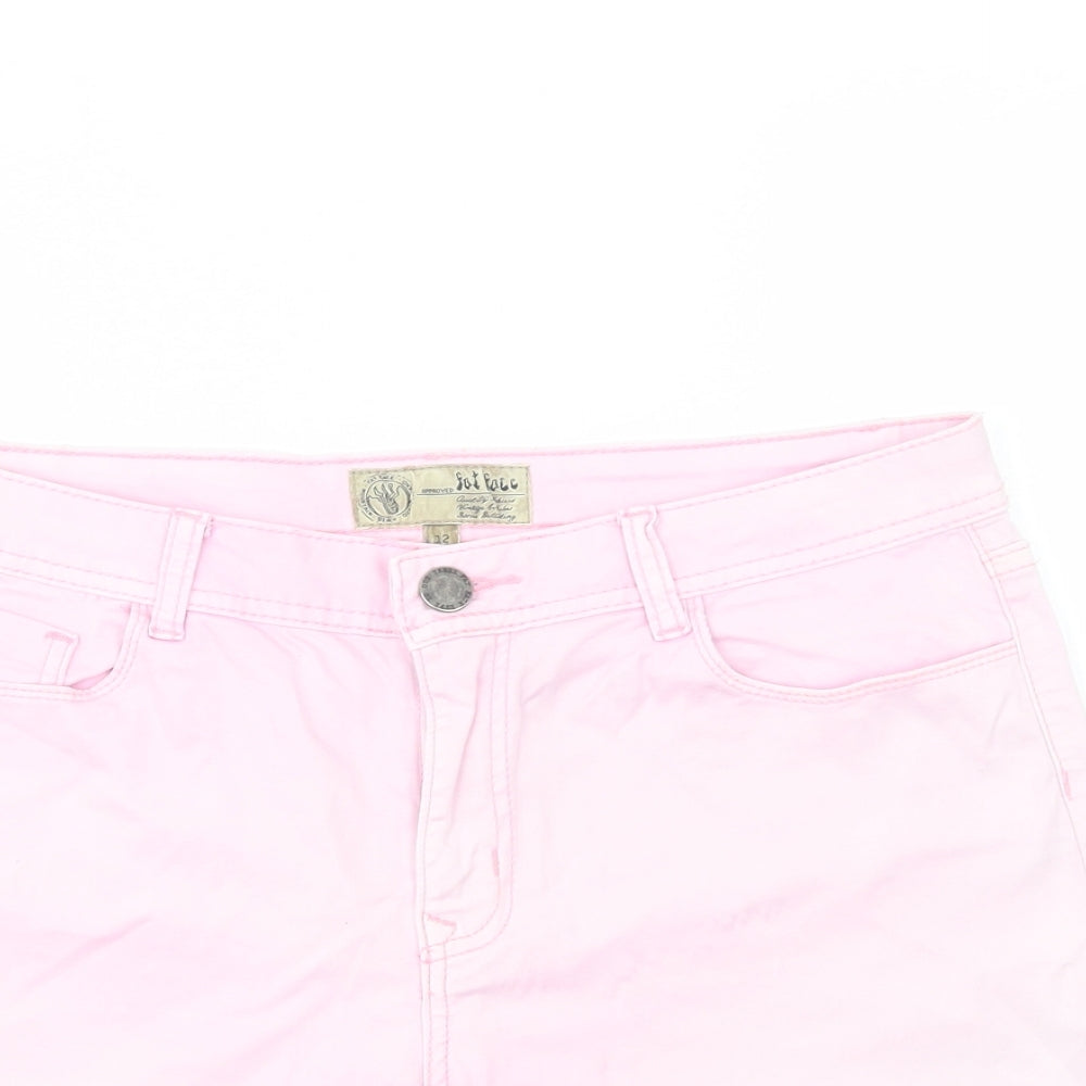 Fat Face Womens Pink  Cotton Chino Shorts Size 12 L7 in Regular Button