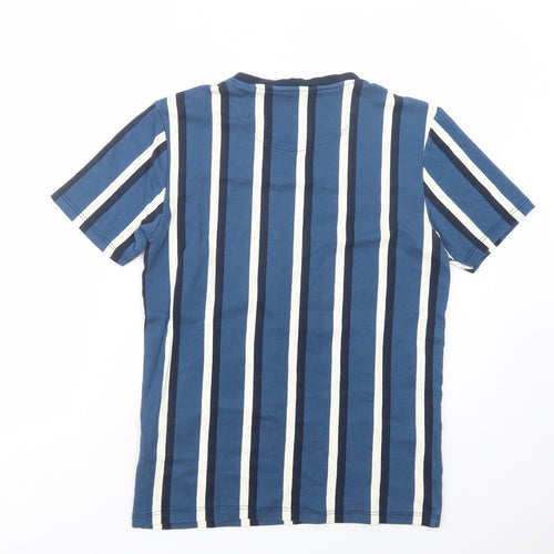 NEXT Mens Blue Striped Cotton  T-Shirt Size S Crew Neck