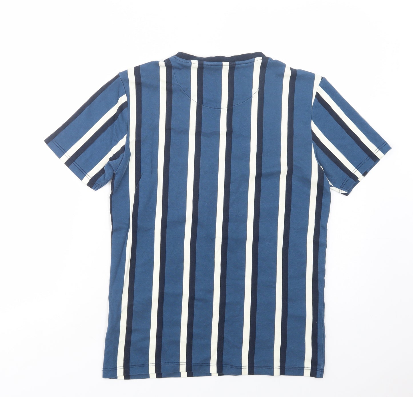 NEXT Mens Blue Striped Cotton  T-Shirt Size S Crew Neck