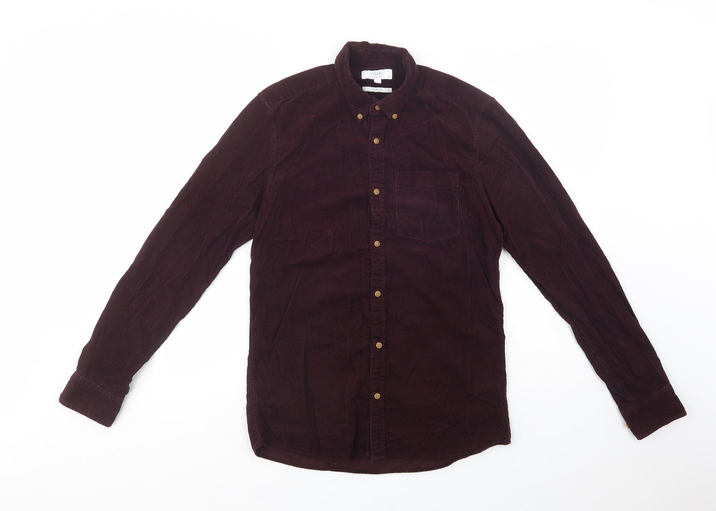 NEXT Mens Purple  Cotton  Button-Up Size S Collared Button