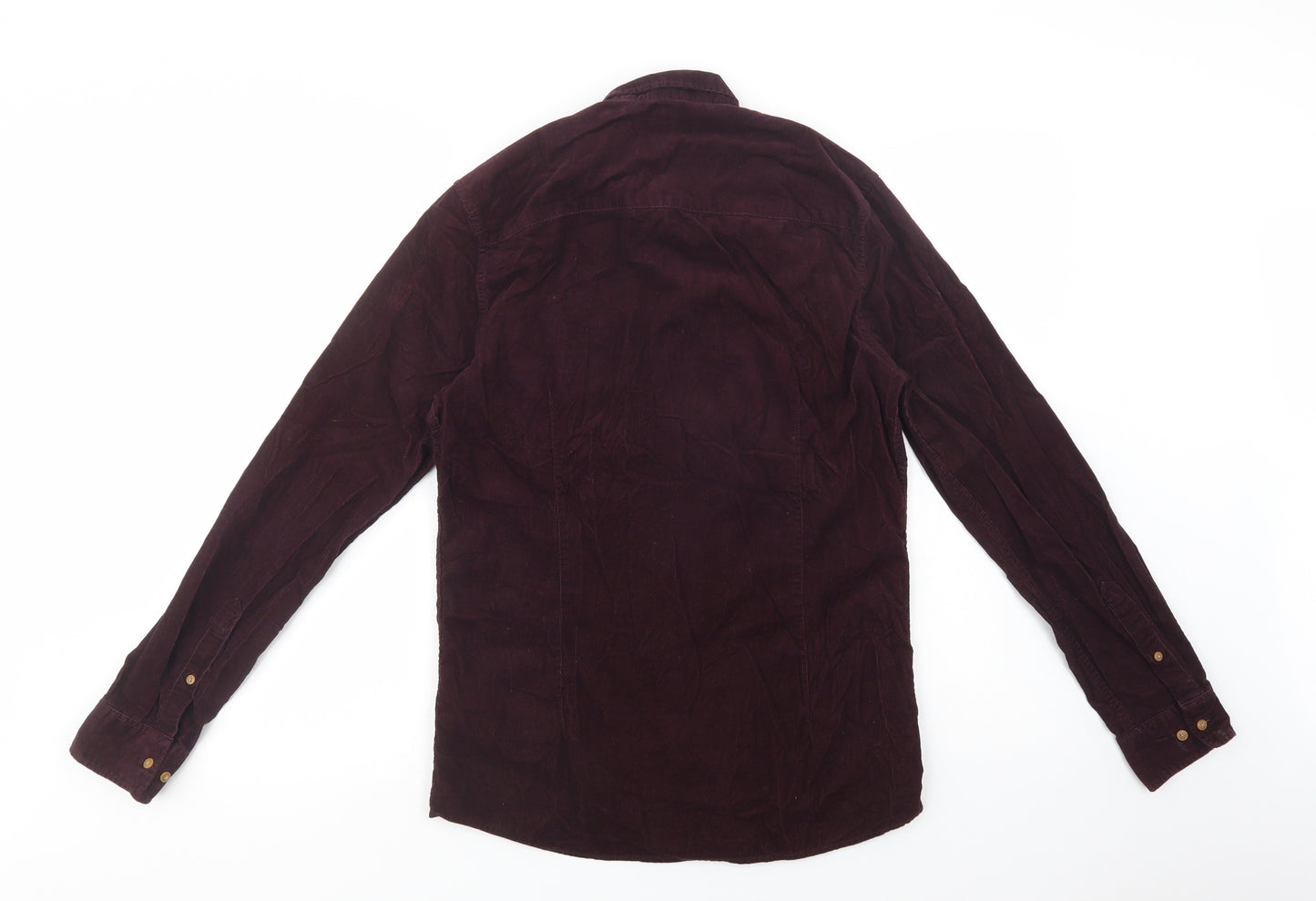 NEXT Mens Purple  Cotton  Button-Up Size S Collared Button