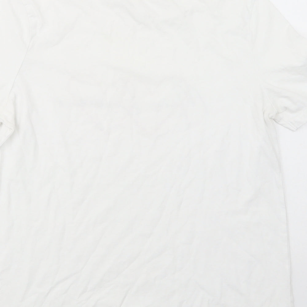 River Island Womens White  Cotton Basic T-Shirt Size S Crew Neck - L'amour