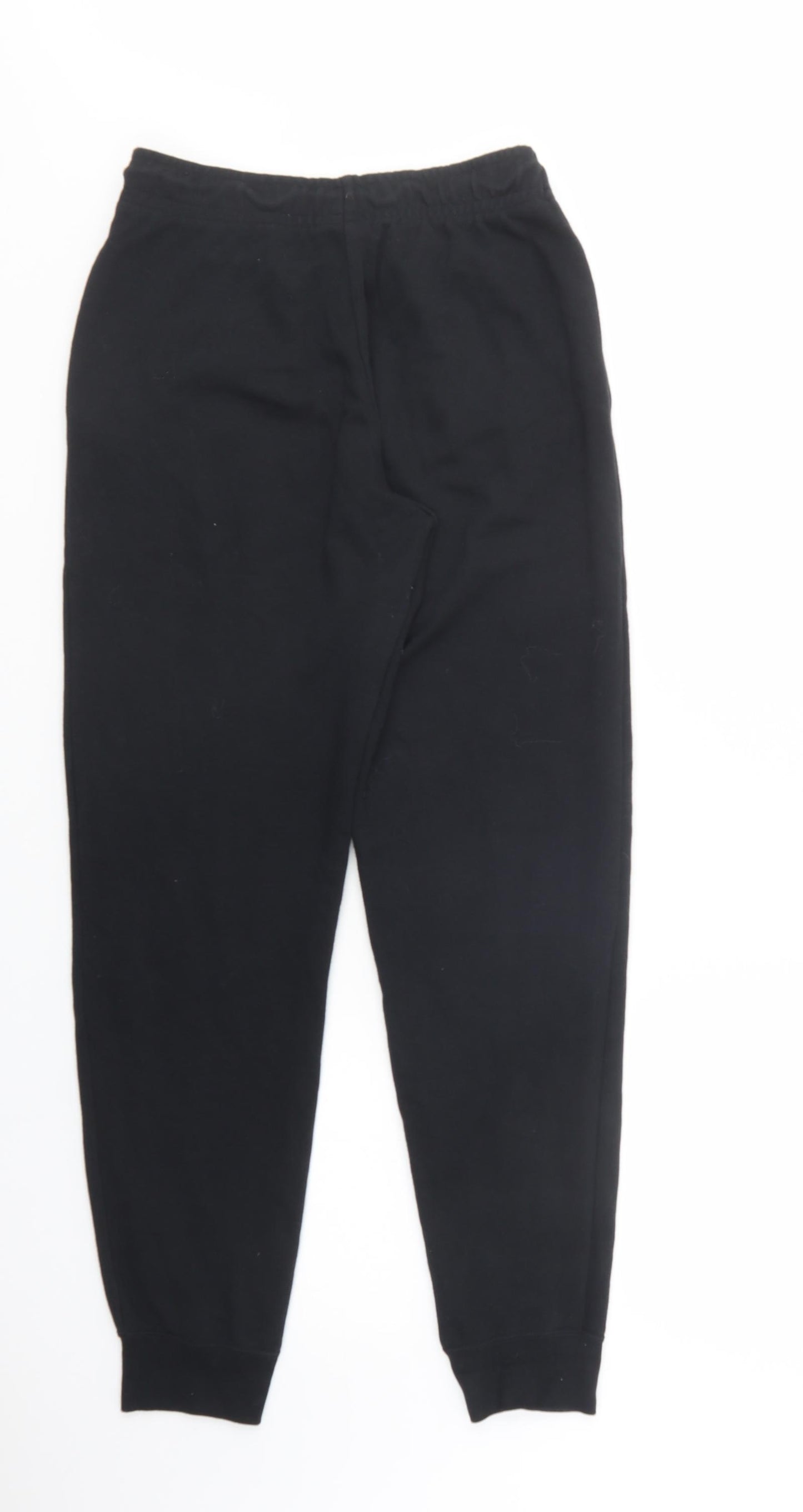 Nike Womens Black  Cotton Jogger Trousers Size S L29 in Regular Drawstring