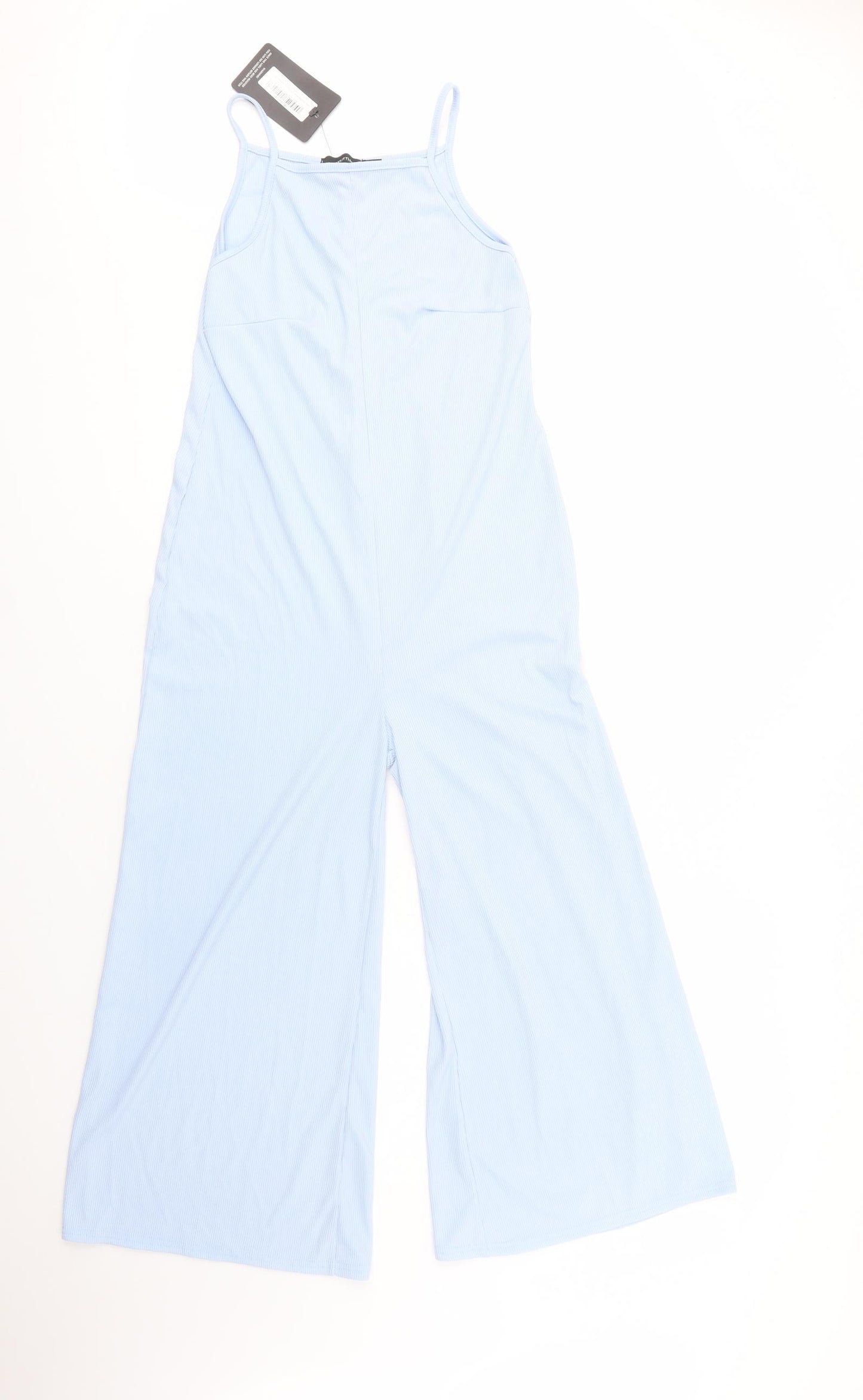 PRETTYLITTLETHING Womens Blue  Polyester Jumpsuit One-Piece Size 10 L22 in Pullover