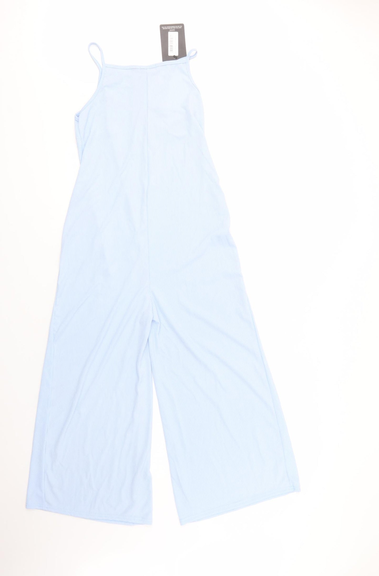 PRETTYLITTLETHING Womens Blue  Polyester Jumpsuit One-Piece Size 10 L22 in Pullover