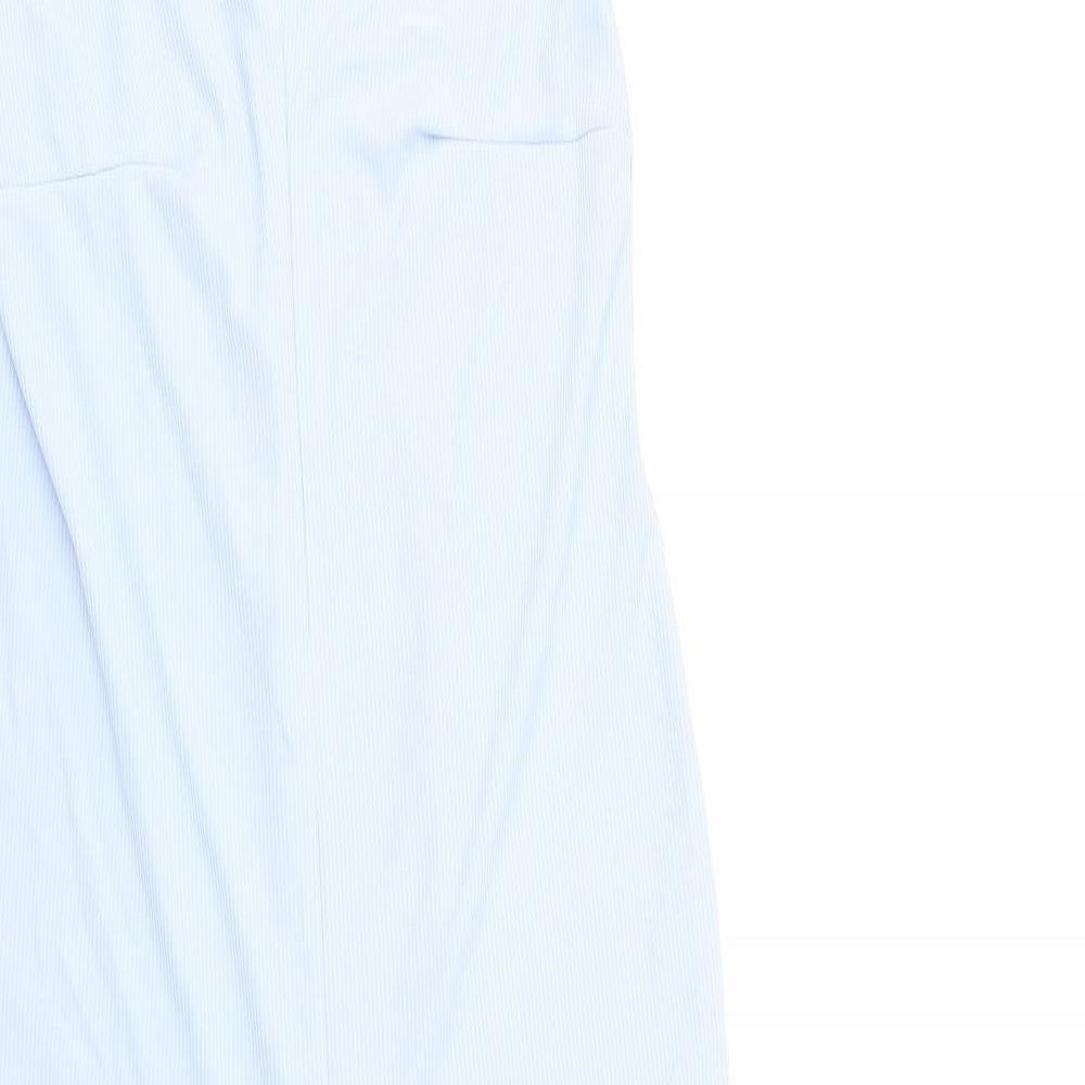PRETTYLITTLETHING Womens Blue  Polyester Jumpsuit One-Piece Size 10 L22 in Pullover