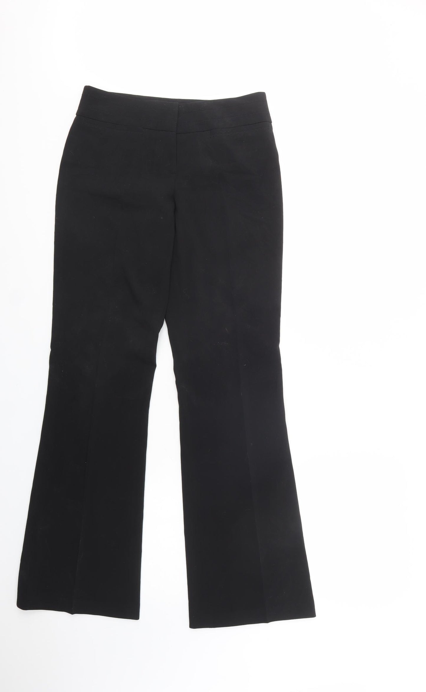 F&F Womens Black  Polyester Dress Pants Trousers Size 8 L32 in Regular Button