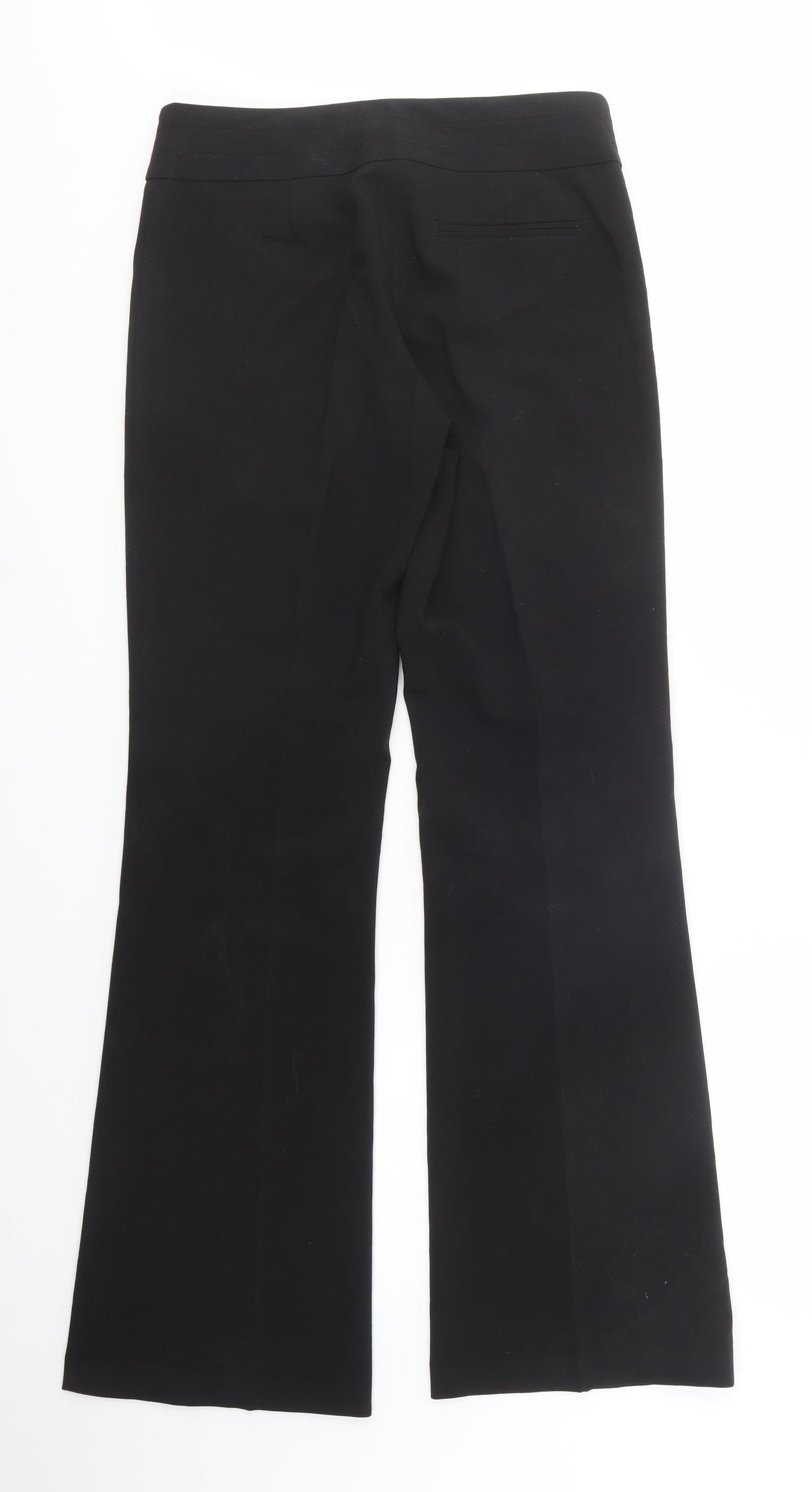 F&F Womens Black  Polyester Dress Pants Trousers Size 8 L32 in Regular Button