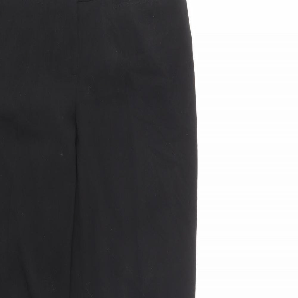F&F Womens Black  Polyester Dress Pants Trousers Size 8 L32 in Regular Button