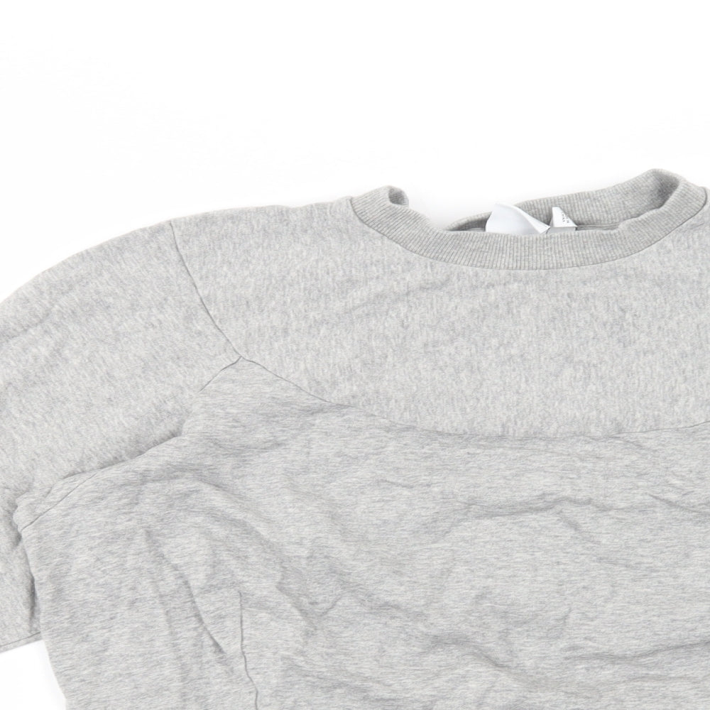 adidas Womens Grey  Cotton Pullover Sweatshirt Size 10  Pullover