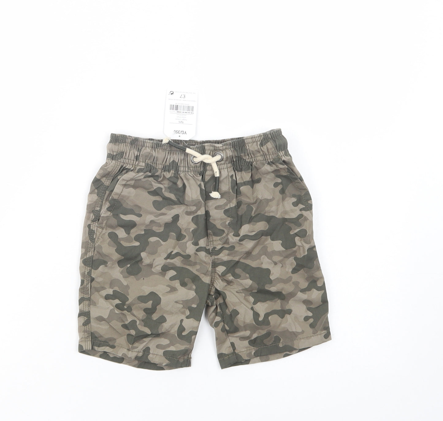 NEXT Boys Green Camouflage Cotton Cargo Shorts Size 6 Years  Regular Drawstring
