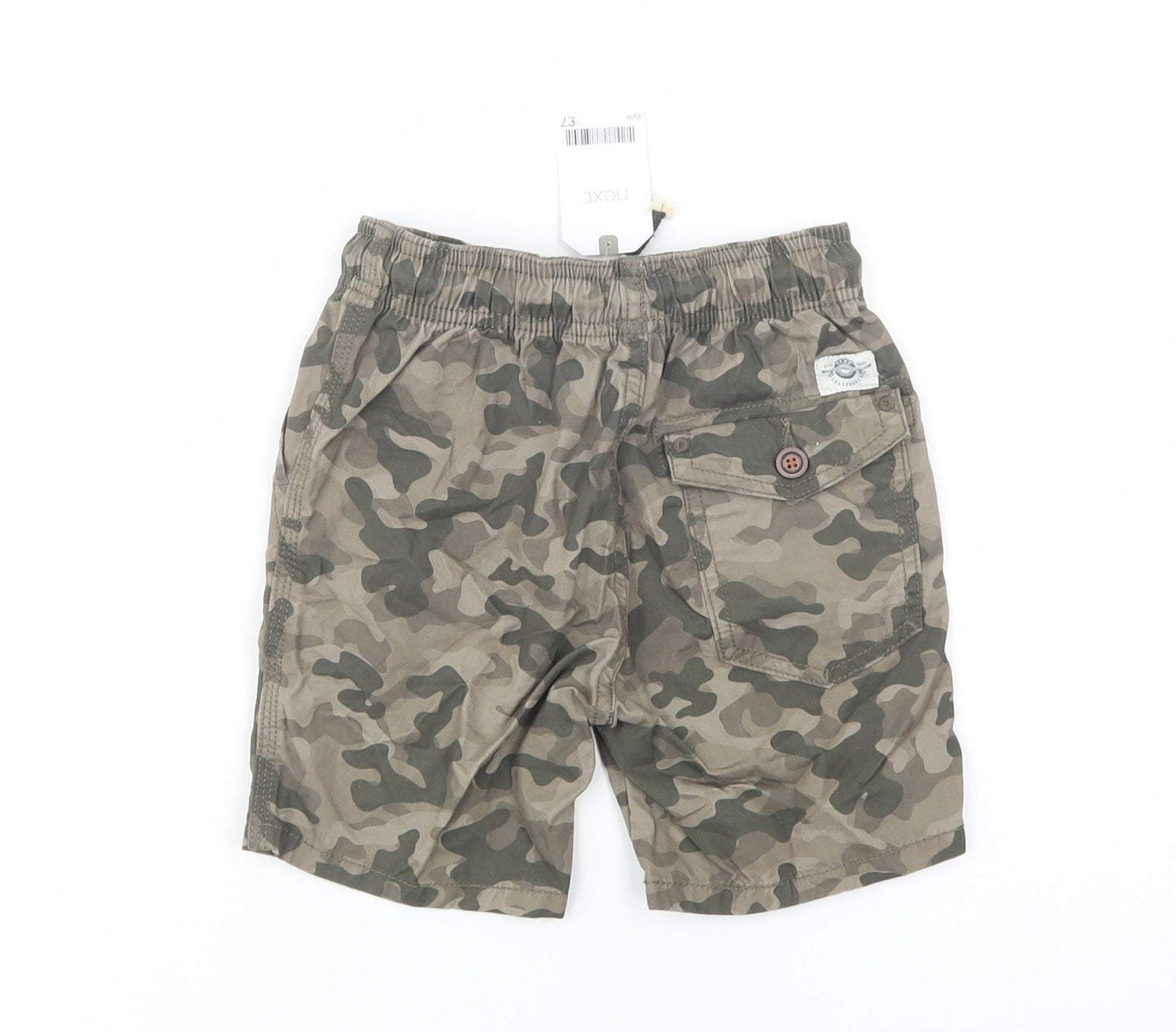 NEXT Boys Green Camouflage Cotton Cargo Shorts Size 6 Years  Regular Drawstring