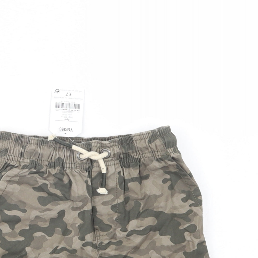 NEXT Boys Green Camouflage Cotton Cargo Shorts Size 6 Years  Regular Drawstring