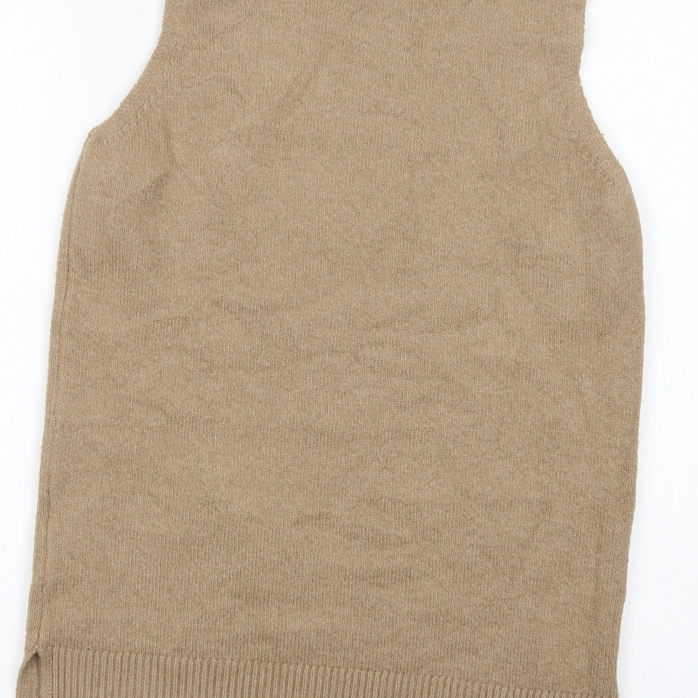 NEXT Womens Beige High Neck  Cotton Pullover Jumper Size S