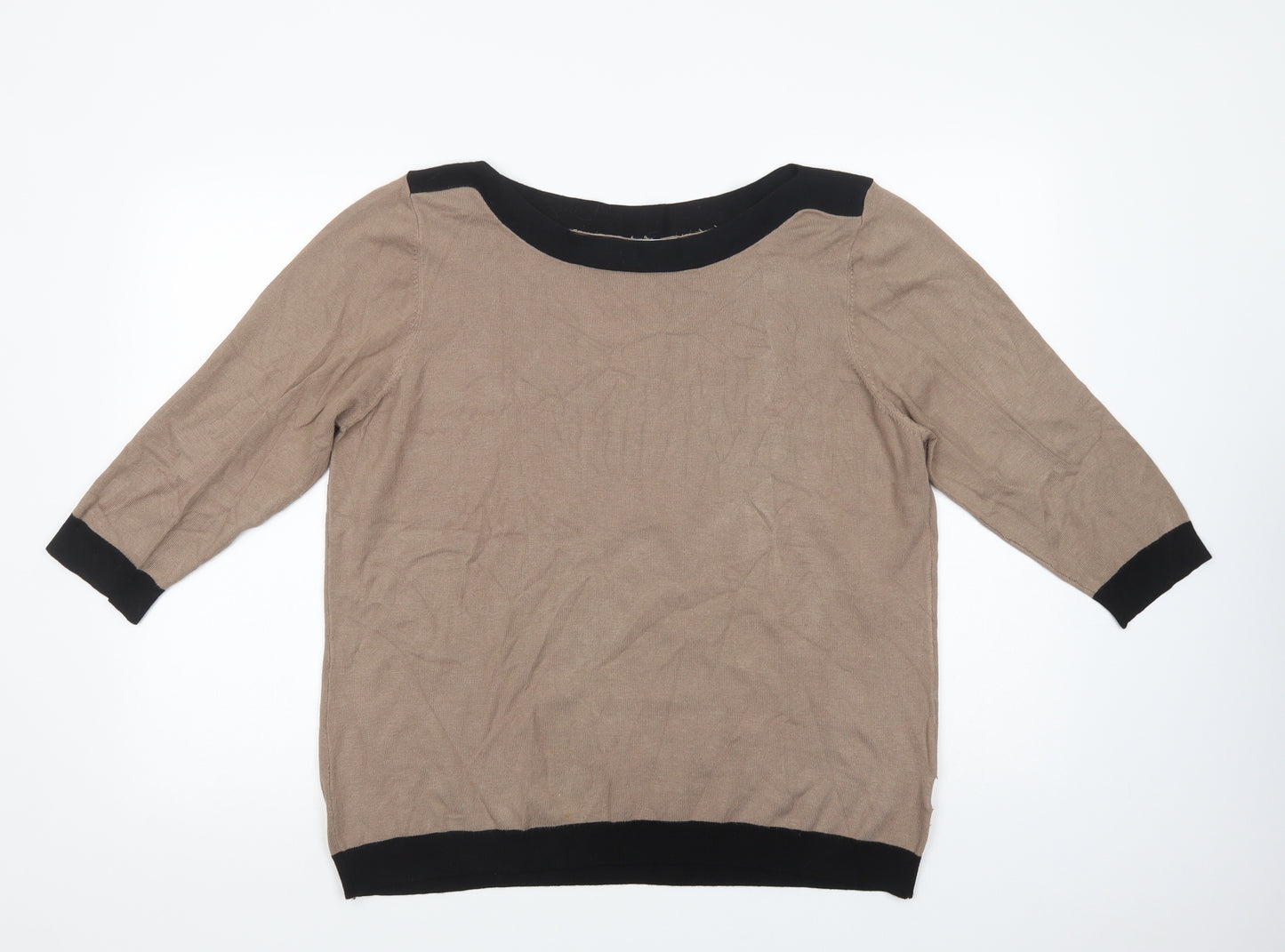 Klass Womens Beige Boat Neck  Viscose Pullover Jumper Size 2XL