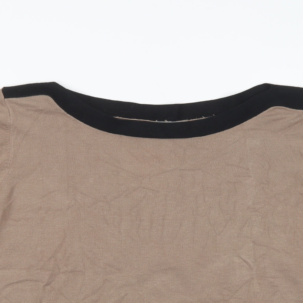 Klass Womens Beige Boat Neck  Viscose Pullover Jumper Size 2XL