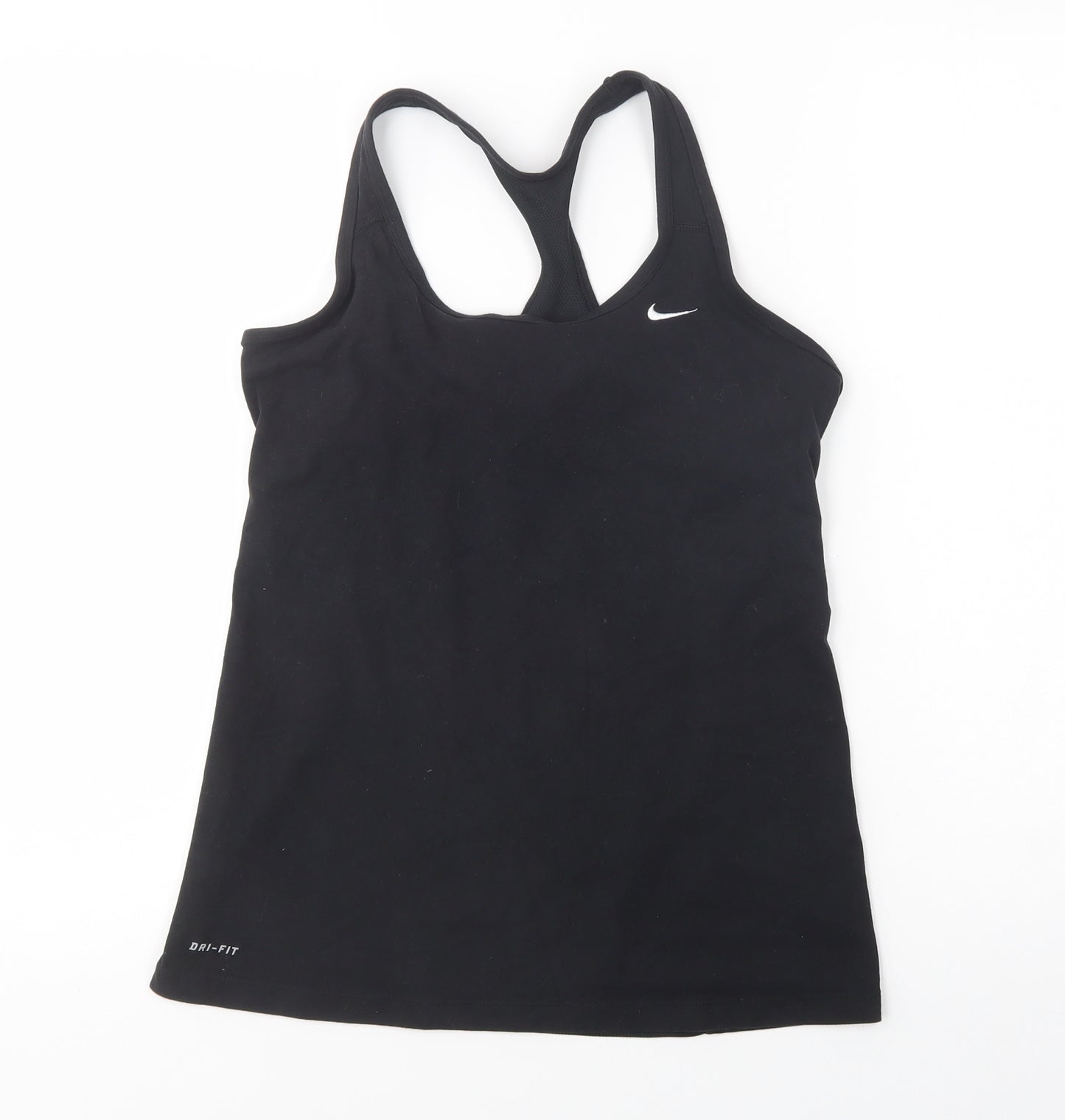 Nike Womens Black  Cotton Basic Tank Size M Scoop Neck Pullover