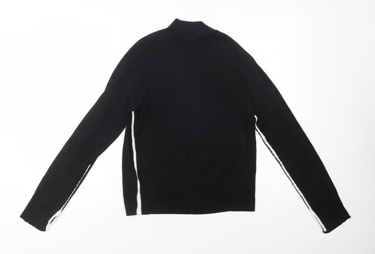 Zara Womens Black Mock Neck  Viscose Pullover Jumper Size M