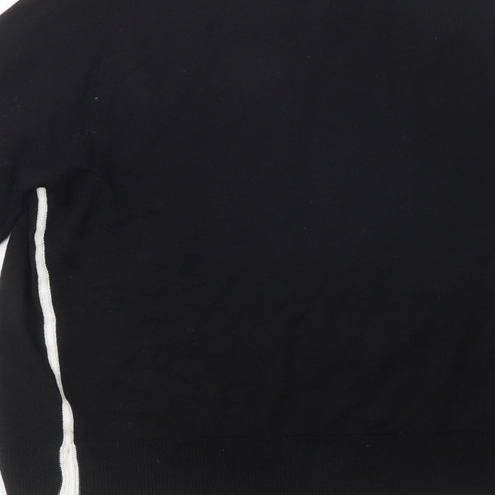 Zara Womens Black Mock Neck  Viscose Pullover Jumper Size M