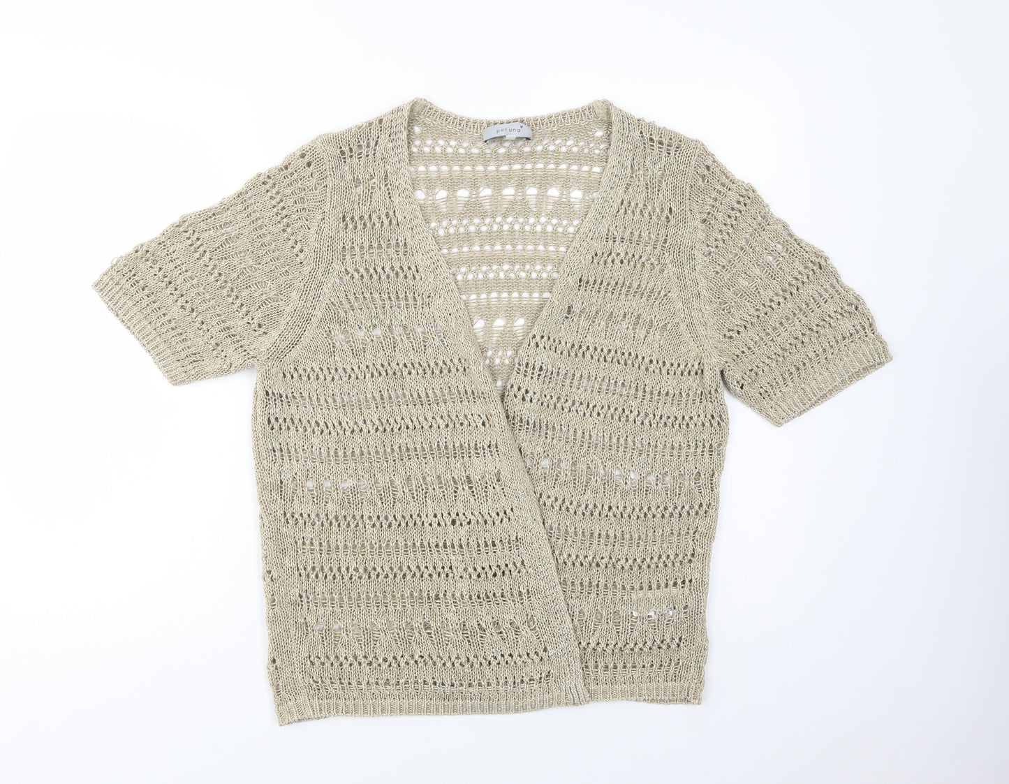 Per Una Womens Beige V-Neck  Acrylic Cardigan Jumper Size 16