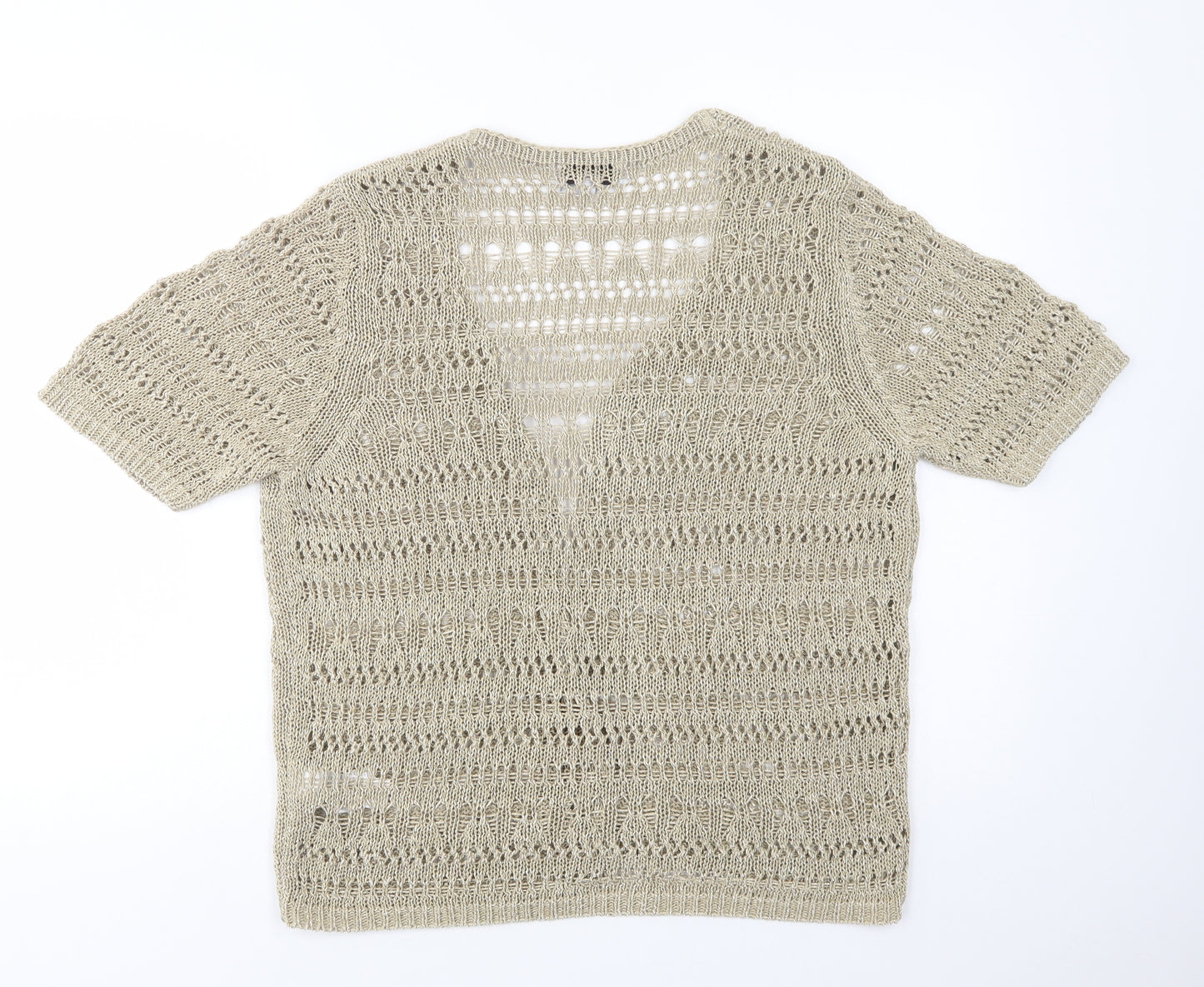 Per Una Womens Beige V-Neck  Acrylic Cardigan Jumper Size 16