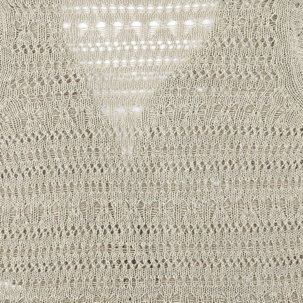Per Una Womens Beige V-Neck  Acrylic Cardigan Jumper Size 16