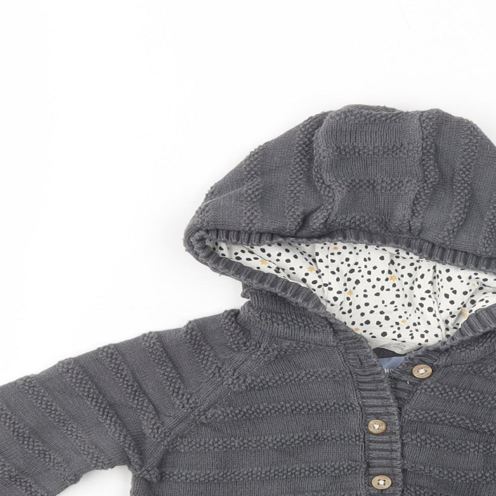 John Lewis Baby Grey  Cotton Cardigan Jumper Size 18-24 Months  Button