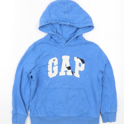 Gap Boys Blue  Cotton Pullover Hoodie Size 6-7 Years  Pullover