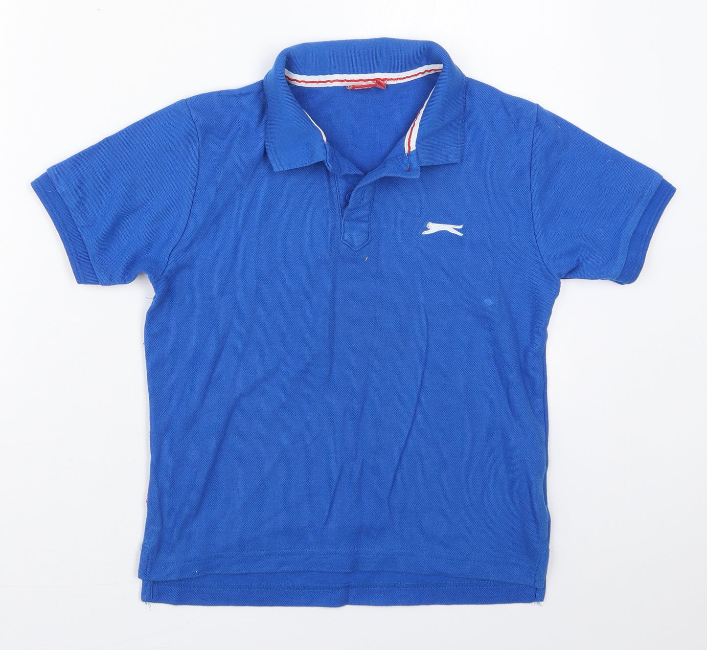 Slazenger Boys Blue  Cotton Basic Polo Size 9-10 Years Collared Pullover