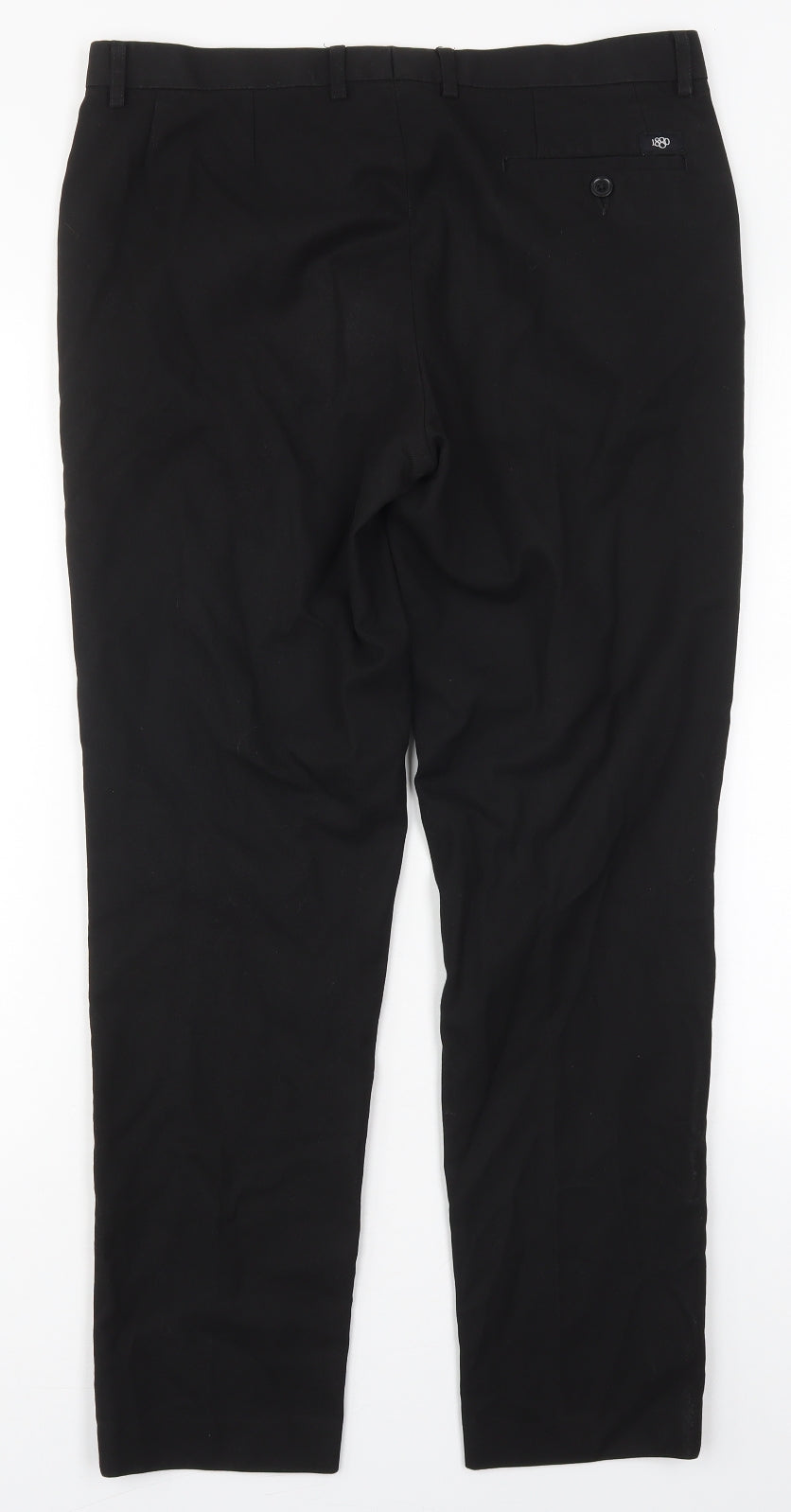 1880 Club Mens Black  Polyester Trousers  Size 34 L29 in Regular Button