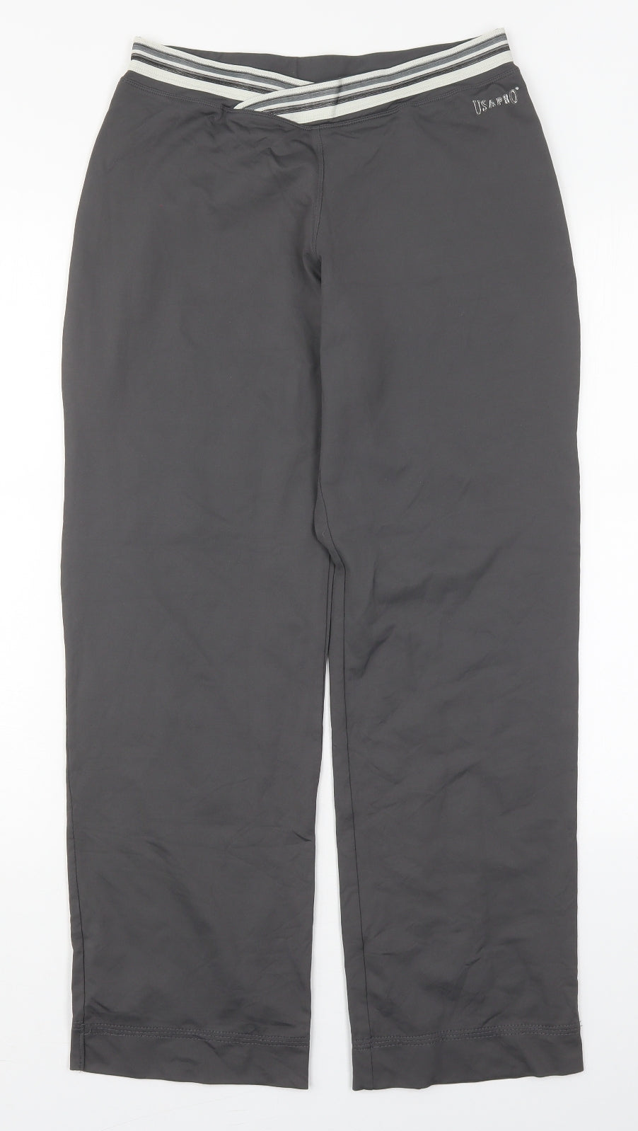 USA Pro Womens Grey  Polyester Sweatpants Trousers Size 27 in L28 in Regular