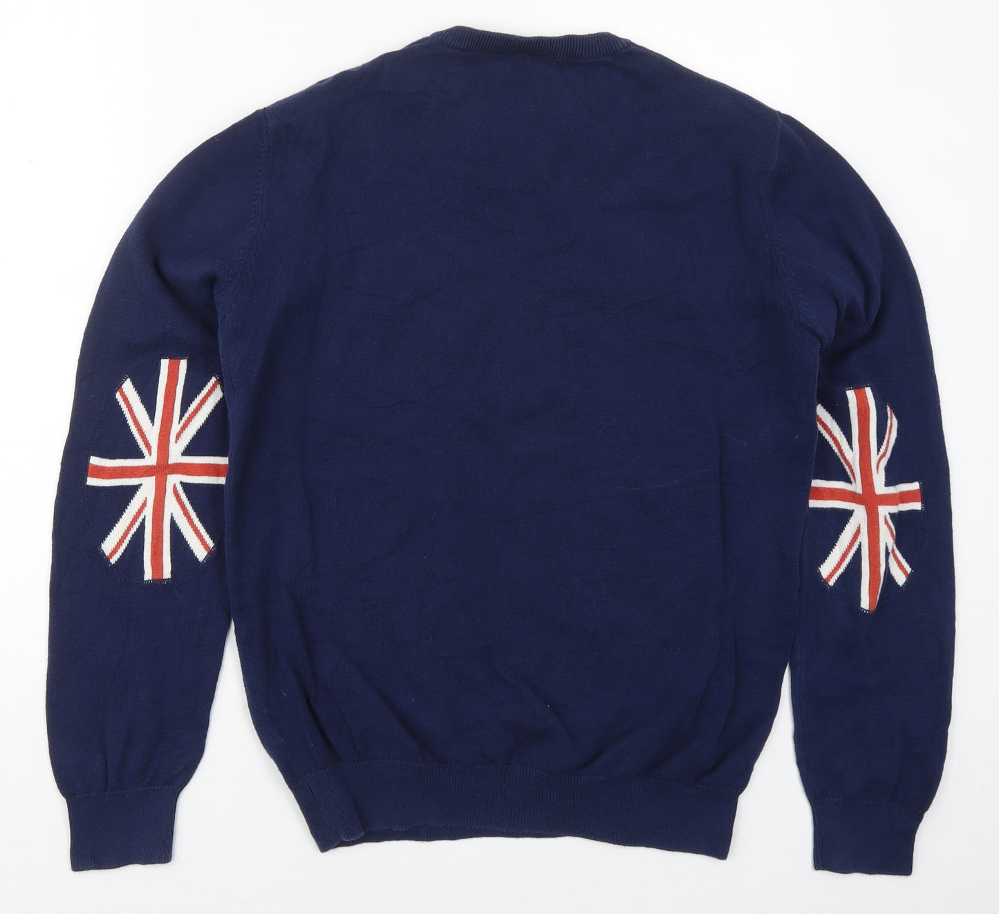 Cedar Wood State Mens Blue Crew Neck  Acrylic Pullover Jumper Size M   - Union Jack