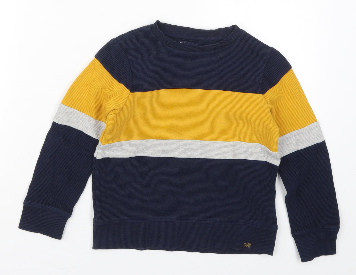 NEXT Boys Blue Striped Cotton Pullover Sweatshirt Size 6 Years  Pullover - Yellow