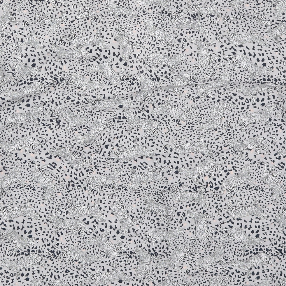 Stradivarius Womens Grey Animal Print Viscose Basic Button-Up Size L Collared - Leopards