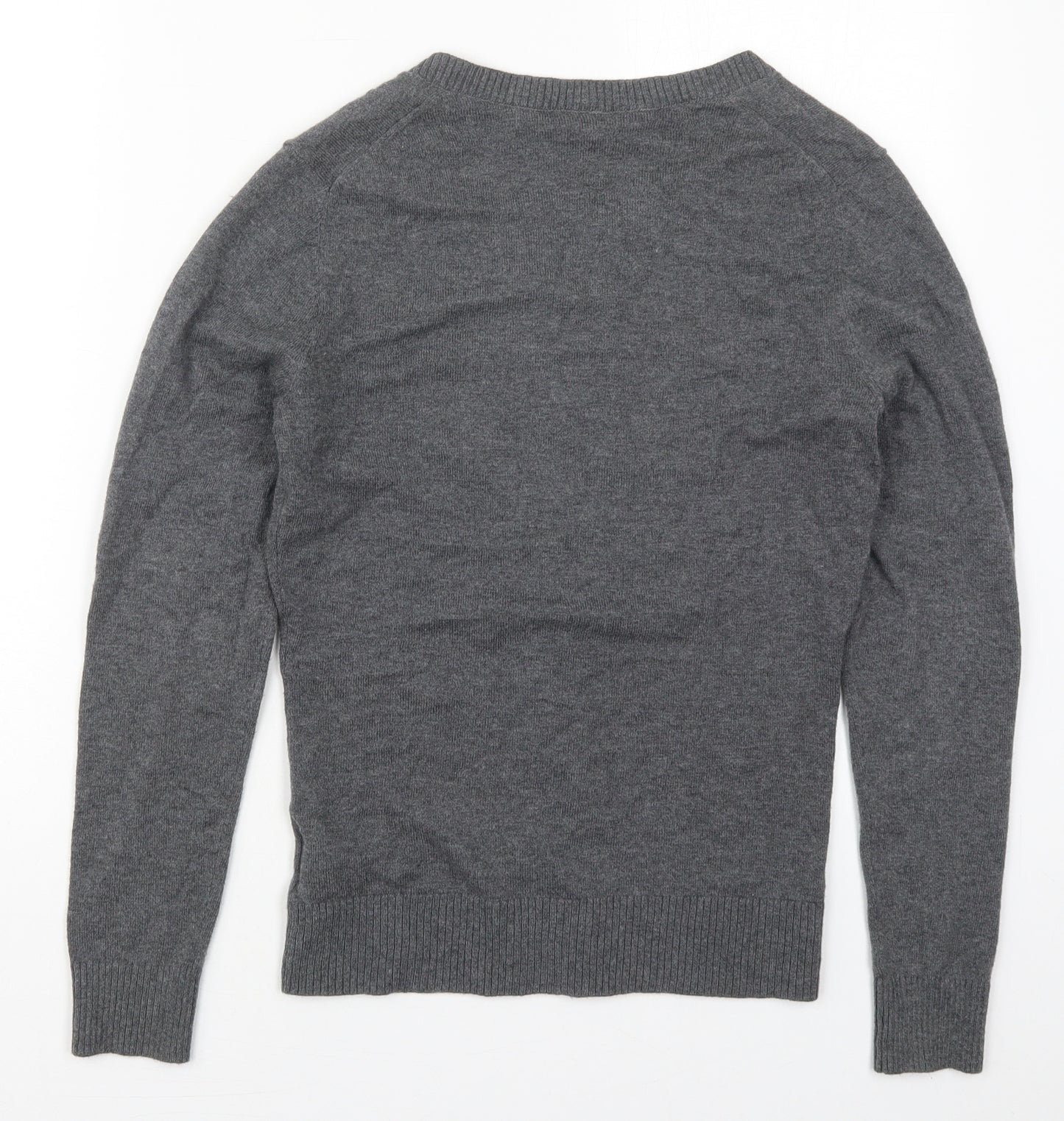 Gap Womens Grey Crew Neck  Cotton Cardigan Jumper Size S