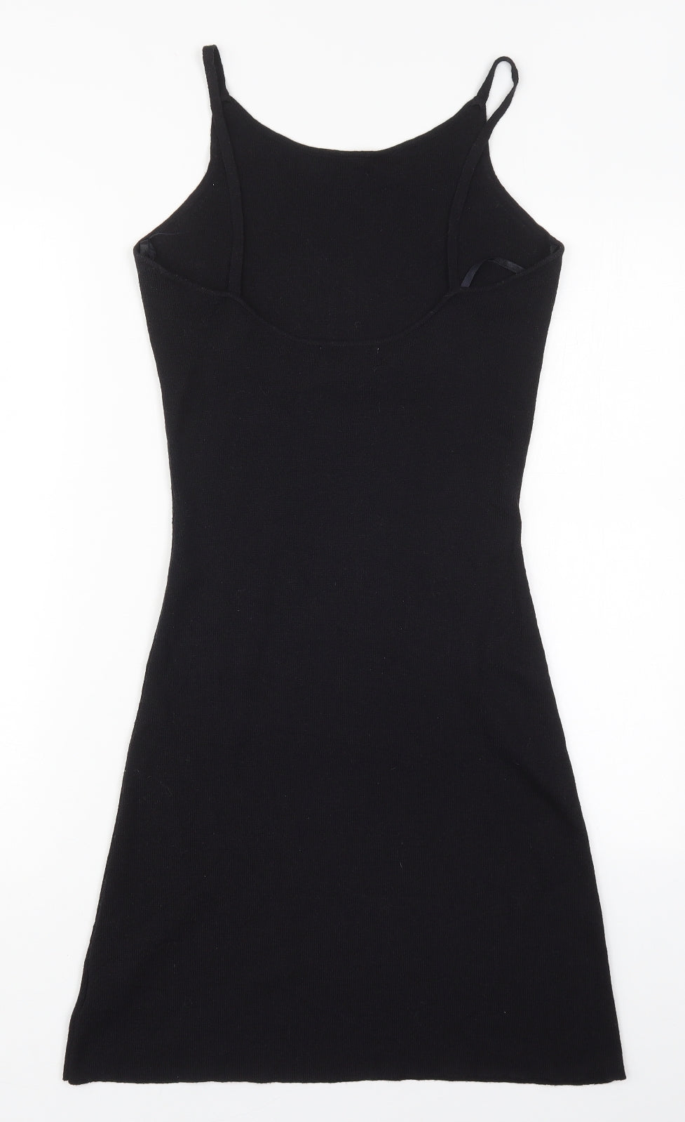 Topshop Womens Black  Acrylic Tank Dress  Size 12  Scoop Neck Pullover