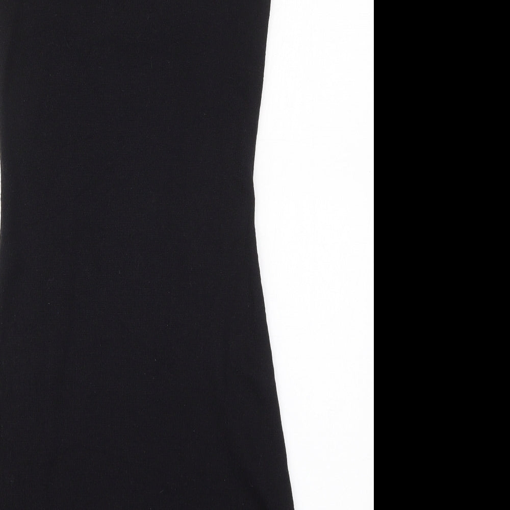 Topshop Womens Black  Acrylic Tank Dress  Size 12  Scoop Neck Pullover