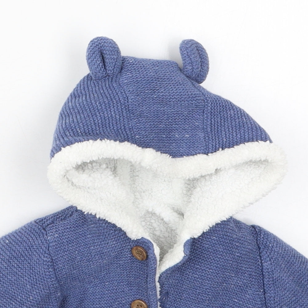Mothercare Boys Blue   Jacket  Size 6-9 Months   Button